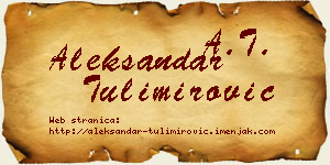 Aleksandar Tulimirović vizit kartica
